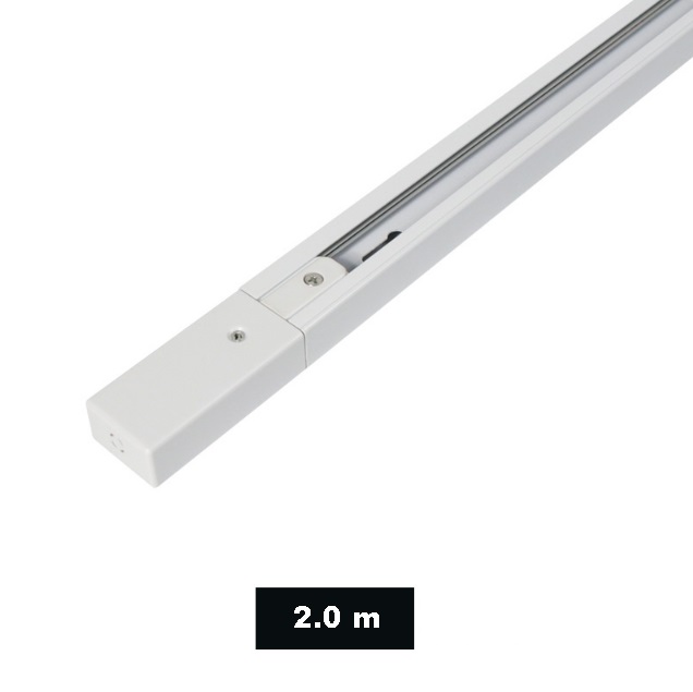 Шинопровод однофазный 2 метра белый ` (полный комплект с вводом питания и заглушкой) SPF23-12 (1/20)