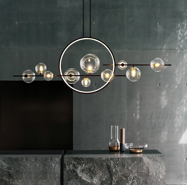 Светильник DZN-65211 ЧЕРНЫЙ ` D1450/H1800/10+1/G9+LED/.W/4000K