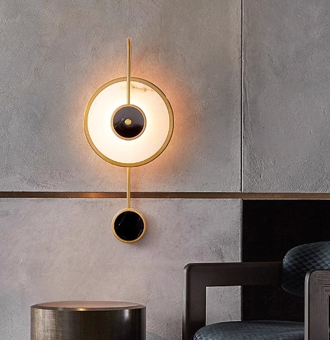 Светильник DZN-65216 ЗОЛОТО + МРАМОР` D250*120/H500/1/LED/.W/4500K