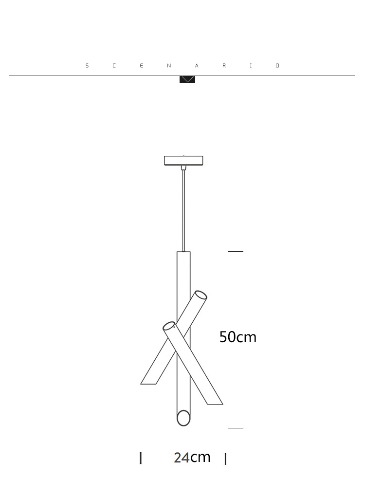 Светильник подвесной ElegantLight DZN-5736 ЧЕРНЫЙ ` D240*500/H1200/3/LED/15W/3000K
