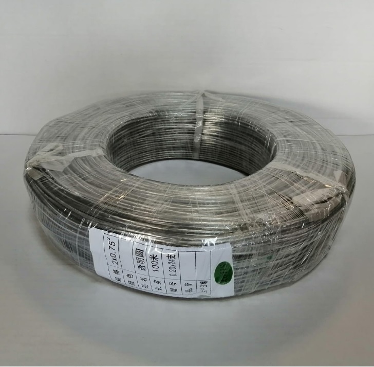 Кабель ШВВП 2х0,75мм2 прозрачный круглый для люстр и светильников SPFR29217