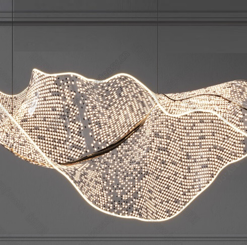 Светильник подвесной ElegantLight DZN-4505 ЗОЛОТО ` D1000*300/H1000 SPRAY акрил с точками 23-11