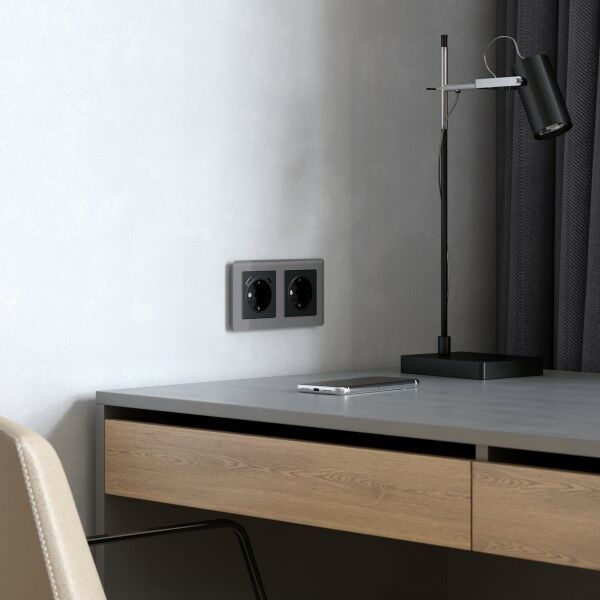 WERKEL W0022704 Рамка на 2 поста Acrylic графит