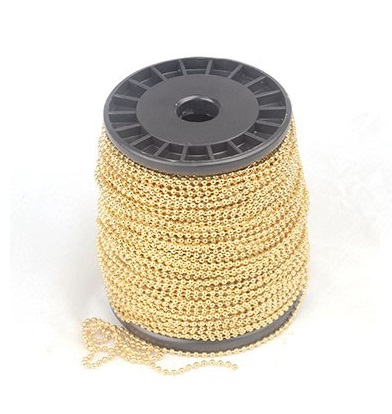 Цепочка (золото) декоративная металлическая, бисер, цена за 1м., SPFR30311
