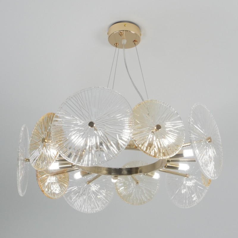 Светильник подвесной SAPFIR SPF-9088 GOLD/ЗОЛОТО ` D520*200/H1200/10/G9/40W DAISY 25-03 (1)