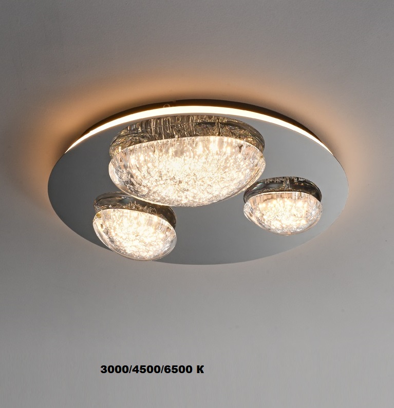 Светильник DZN-52122 РОМ + ПРОЗРАЧНЫЙ ` D480/H200/3/LED/31W/3000-4500-6500 K EVIAN LONG 24-11