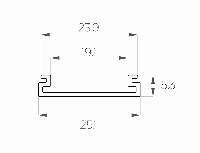 Профиль накладной алюминиевый LC-LP-0525-2 Anod (3м)