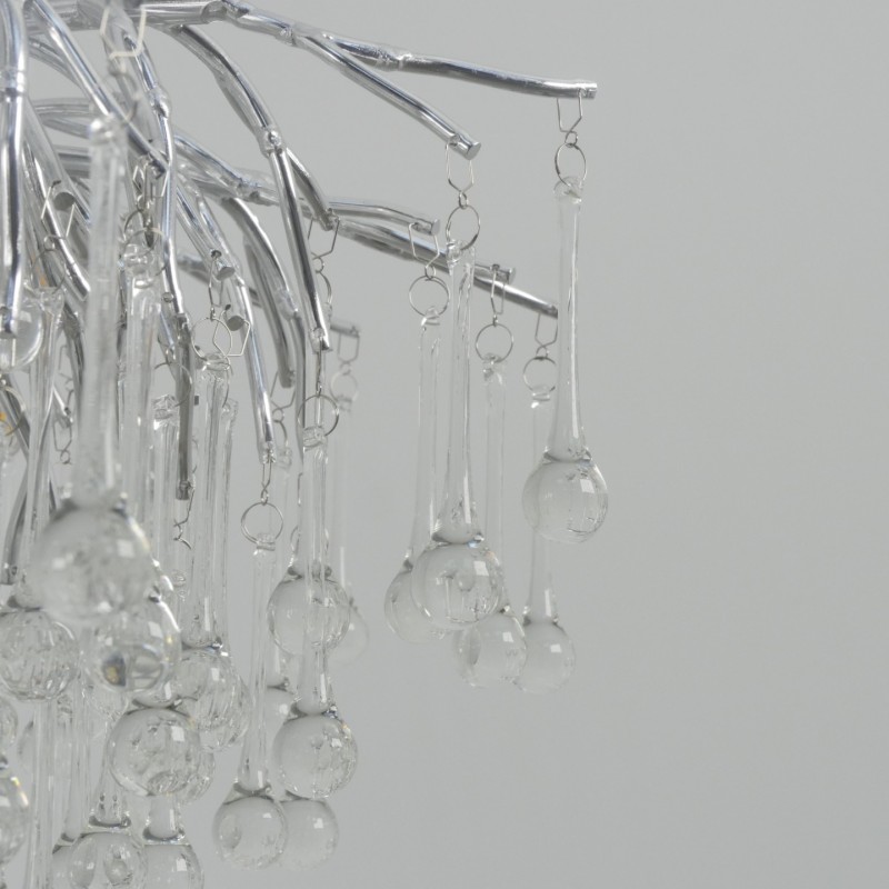 Светильник подвесной ElegantLight DZN-8191 SILVER/СЕРЕБРО ` D600/H2000/8/G9/35W SYLVIA RAIN 22-07