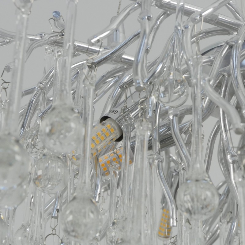 Светильник подвесной ElegantLight DZN-8191 SILVER/СЕРЕБРО ` D600/H2000/8/G9/35W SYLVIA RAIN 22-07