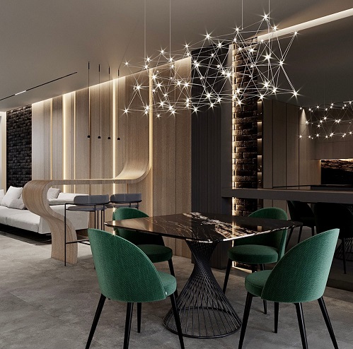 Светильник подвесной ElegantLight DZN-8201 MAT.CHROME ` D122*55/H40*150/118/LED/59W/3000K 22-10 SELE