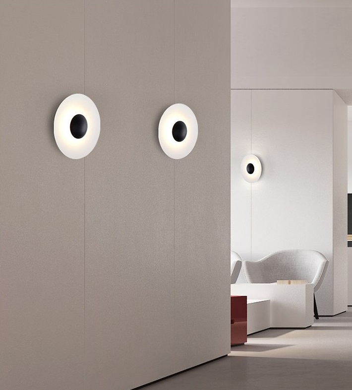 Светильник настенный DZN-45031 ЧЕРНЫЙ+БЕЛЫЙ ` D450/H160/1/LED/3000K GINGER