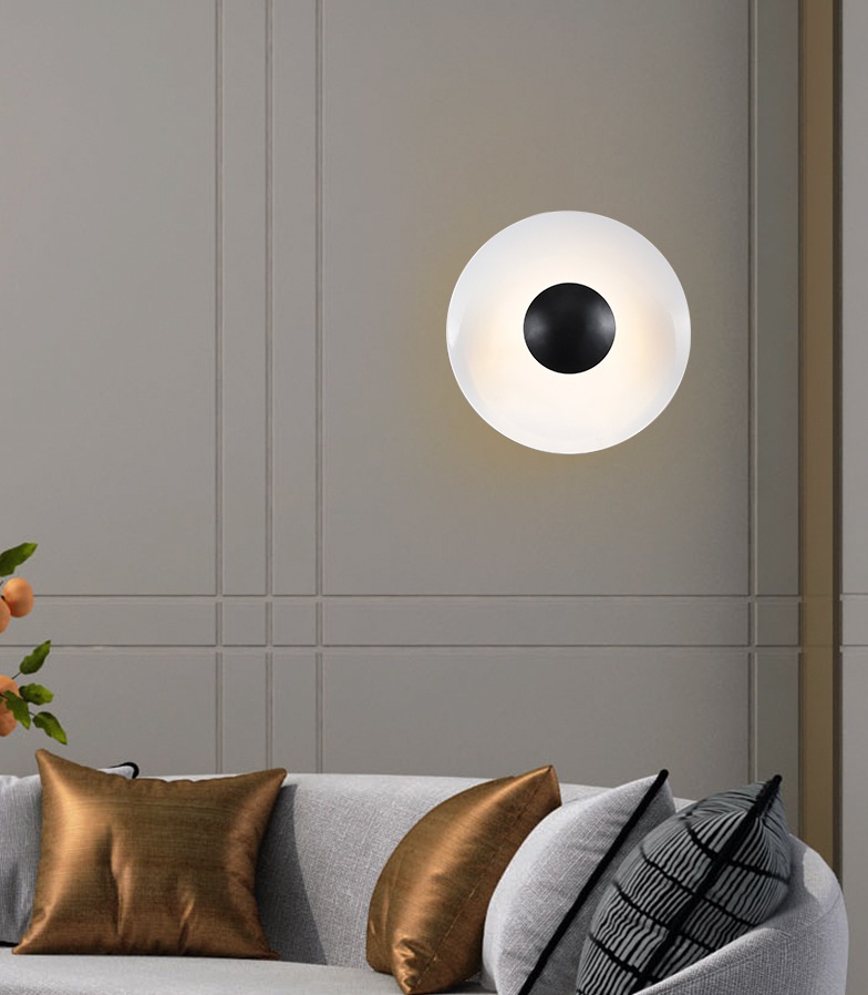 Светильник настенный DZN-45031 ЧЕРНЫЙ+БЕЛЫЙ ` D450/H160/1/LED/3000K GINGER