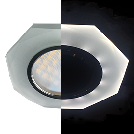 Ecola MR16 LD1652 GU5.3 Glass Стекло с подсветкой 8-угольник с прямыми гранями Матовый /