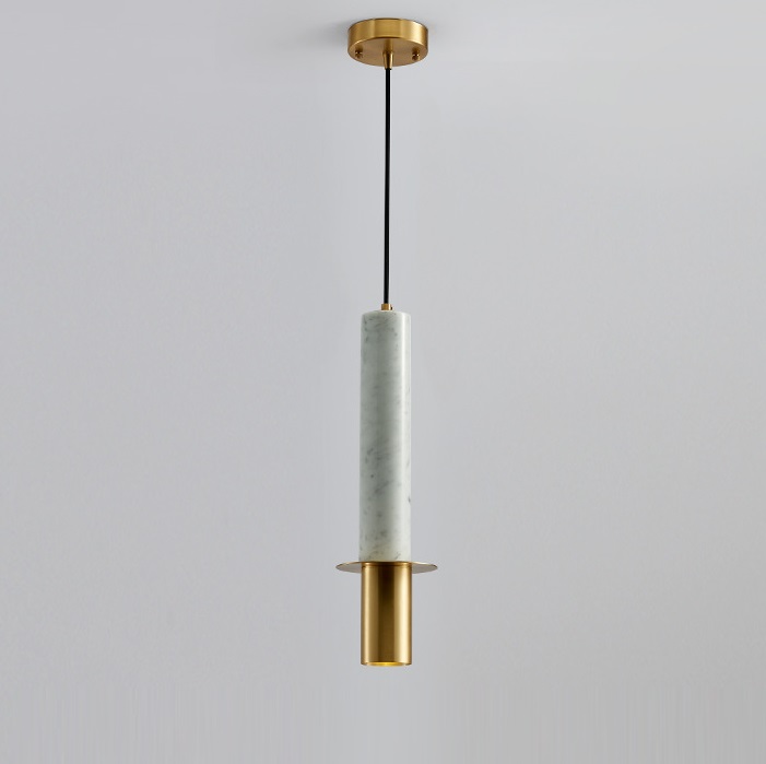 Светильник DZN1-4-96 ЗОЛОТО+БЕЛЫЙ МРАМОР ` D100*300/H1600/1/GU10/50W