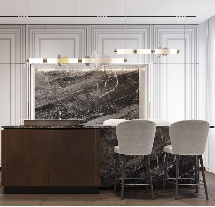 Светильник DZN-65083 БРОНЗА + КОРИЧНЕВЫЙ ` D230/H1000+1200/2/LED/20W/4500K LUNA GLASS