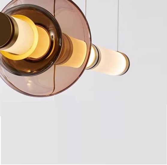 Светильник DZN-65083 БРОНЗА + КОРИЧНЕВЫЙ ` D230/H1000+1200/2/LED/20W/4500K LUNA GLASS