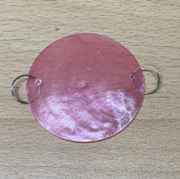 Декор SHELL (розовый цвет, D50/1mm с крепежом) для люстры из морских ракушек, SPFR1863