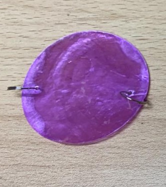 Декор SHELL (фиолетовый цвет, D50/1mm с крепежом) для люстры из морских ракушек, SPFR1864