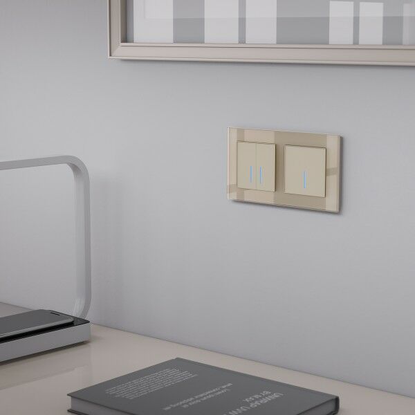 WERKEL W4510011 Сенсорный выключатель одноклавишный с подсветкой 1000 Вт (шампань)