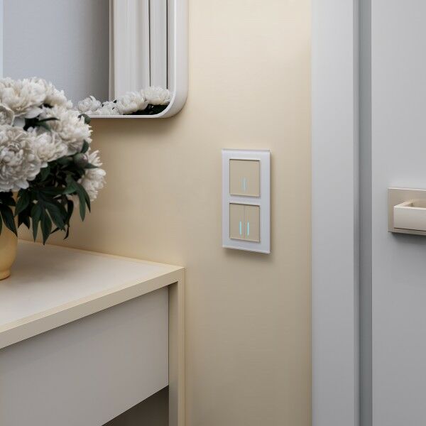 WERKEL W4510011 Сенсорный выключатель одноклавишный с подсветкой 1000 Вт (шампань)