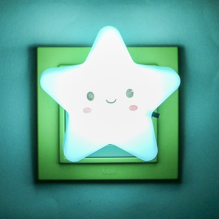 Ночник пластик LED "Звёздочка" с выключателем 220В МИКС 8х8,5х5 см, 3737020