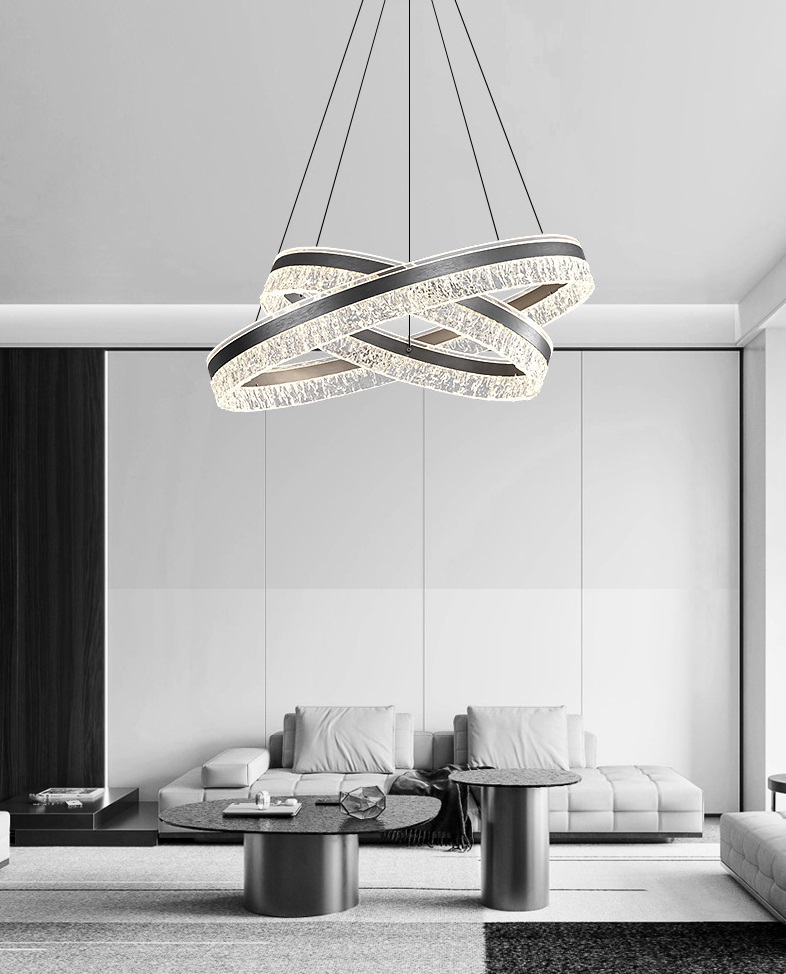 Светильник DZN-13492 ` ЧЕРНЫЙ АЛЮМИНИЙ D600+400/2/LED/100W/4500K акрил FROST