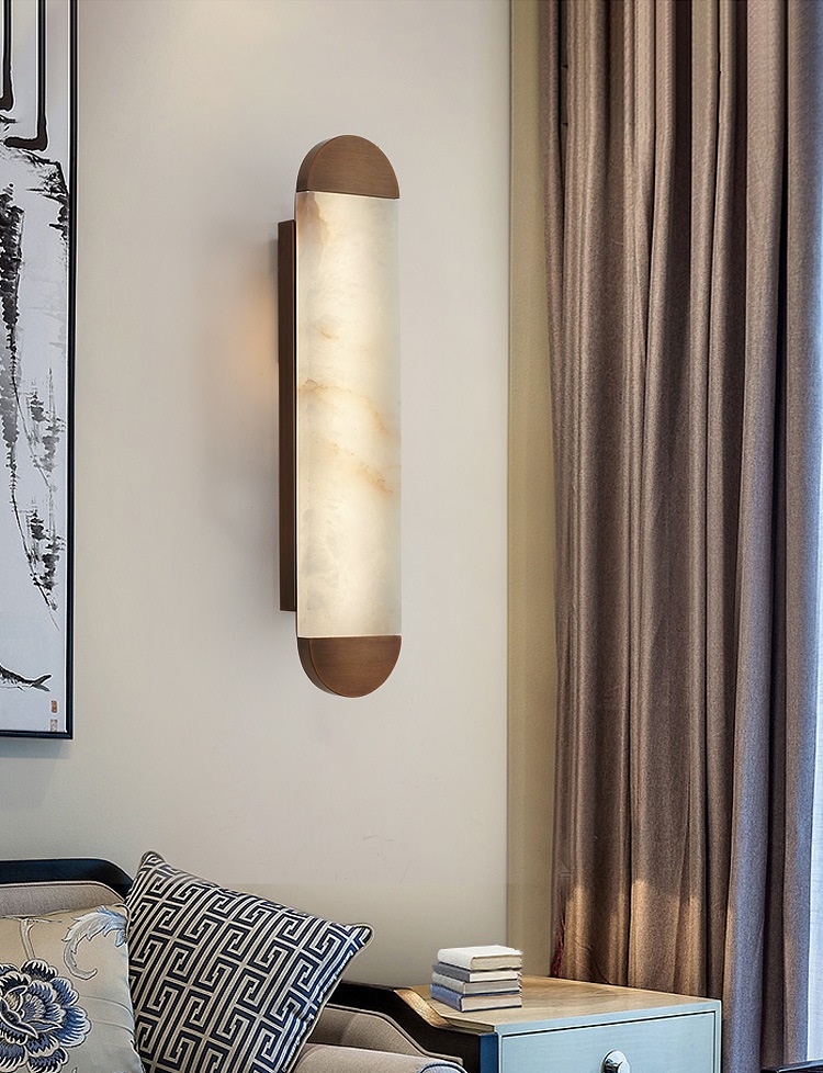 Светильник настенный DZN-65093 КОРИЧНЕВЫЙ / МРАМОР ` D120/H600/1/LED/10W/3000K ENDLESS