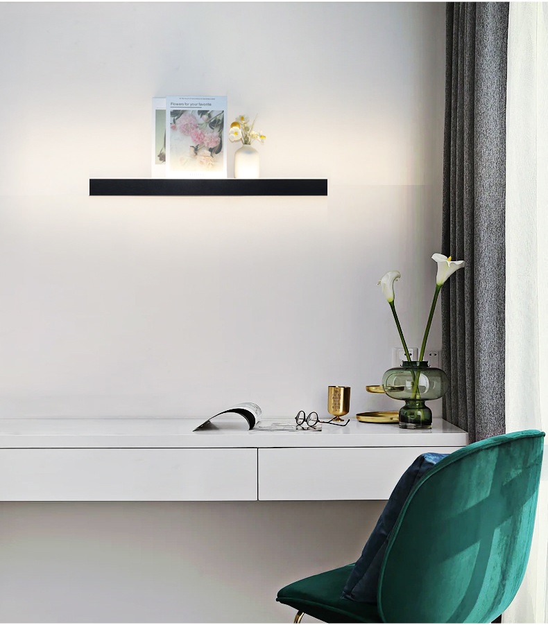 Светильник - декоративная полочка DZN-65159 ЧЕРНЫЙ ` D400/H45*90/1/LED/8W/4000K с выключателем