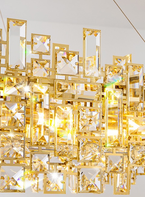 Светильник DZN-55128 ЗОЛОТО ` D600/H1500/12/G9/40W TETRI