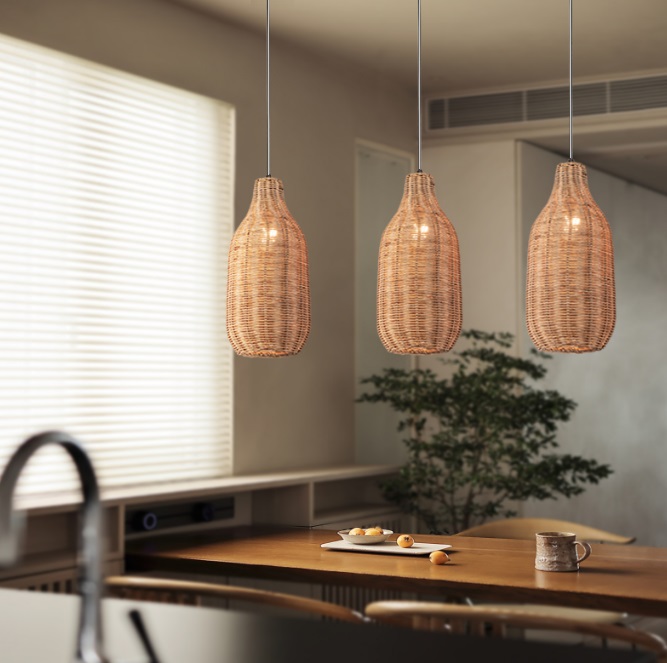 Светильник DZN-13610 РОТАНГ ` D170/H380+1200/1/E27/40W RATTAN2